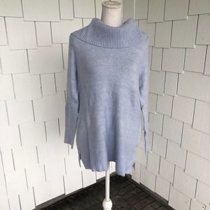 Style & Co Women's Cloudy Day Pastel Long Sleeve Large Funnel Neck Sweater sz M